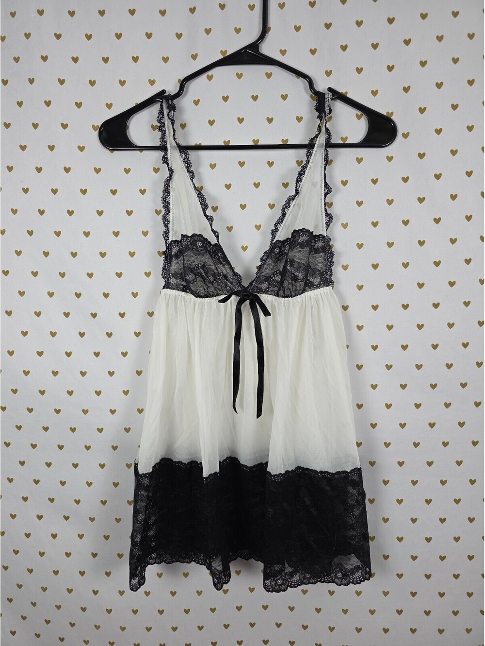 Victorias Secret Sexy Sheer Babydoll Nightie Lingerie Slip Flowy Gown SMALL